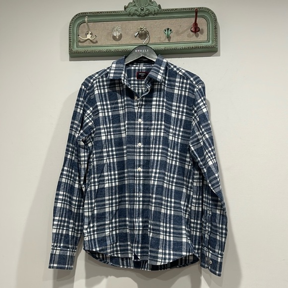 UNTUCKit Morenillo Plaid Flannel Button-Up Shirt new with our tags large blue - Picture 1 of 6